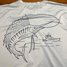 Camiseta masculina manga longa barco de pesca desempenho azul pequeno Vineyard Vines comprar usado  Enviando para Brazil