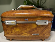 Antiga mala de maquiagem American Tourister capa dura trem estojo cosmético com bandeja comprar usado  Enviando para Brazil