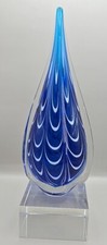 Vidro de arte Cumulus Trophy Award lágrima azul na caixa original *não gravado comprar usado  Enviando para Brazil
