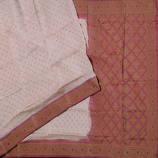Vintage Beige & Rosa Sari Pura Seta Floreale Zari Buttà Intrecciato Craft, usado comprar usado  Enviando para Brazil