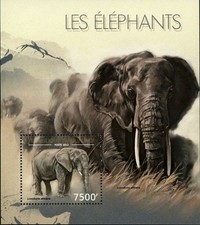 Selo de elefantes Loxodonta animal selvagem africano S/S sem marca de charneira #2837 / Bl.291, usado comprar usado  Enviando para Brazil