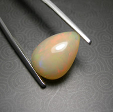 Używany, 4,30 ct Naturalny ETIOPIAŃSKI OPAL klejnot kabiny Oryginalny Etiopia Kolor Gra tęczowa gruszka na sprzedaż  Wysyłka do Poland
