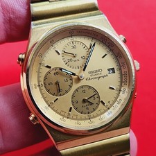 Seiko Alaram relógio cronógrafo pulseira de ouro 7T32-7A20 cal 7T32 para reparo comprar usado  Enviando para Brazil