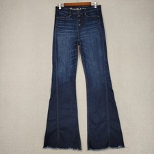 Jeans elástico Abercrombie & Fitch feminino 6 longo azul botão alargado costura frontal mosca comprar usado  Enviando para Brazil