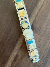 Usado, Menina de cabelos pretos com saia azul e top branco infantil tamanho pulseira berloque italiana nova comprar usado  Enviando para Brazil