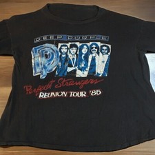 Camiseta gráfica vintage 1985 roxa profunda Perfect Strangers ponto único banda comprar usado  Enviando para Brazil