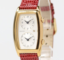 [Perto de ESTADO PERFEITO] SEIKO Noie 1E20-3A00 relógio feminino mostrador duplo tanque de tempo ouro branco Qz, usado comprar usado  Enviando para Brazil