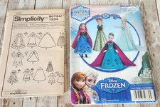 Padrão de costura de roupas de boneca Simplicity Disney Frozen Anna Elsa #SO734 comprar usado  Enviando para Brazil