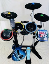 Pacote Rock Band 4 PS4 bateria guitarra branca microfone jogo com pratos profissionais testados comprar usado Pacote Rock Band 4 PS4 bateria guitarra branca microfone jogo com pratos profissionais testados comprar usado  Enviando para Brazil