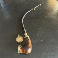 Cachimbo de madeira alemão antigo com tampa e conexão prata comprar usado  Enviando para Brazil
