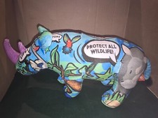 Peluche multicolore rhinoceros d'occasion  Ciry-le-Noble