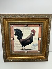Estampas de galo em molduras de tom dourado (conjunto de 3) em perfeito estado, ótima escolha! comprar usado  Enviando para Brazil