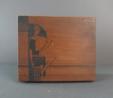 Caixa de charuto vintage de madeira década de 1930 Art Deco Lady 7x6 polegadas, Brook's & Co's comprar usado  Enviando para Brazil