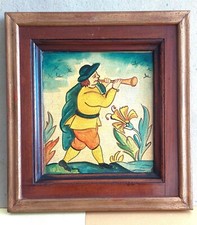 Pintura ingênua de arte popular italiana do início do século XX | Trompetista | Moldura de madeira comprar usado  Enviando para Brazil