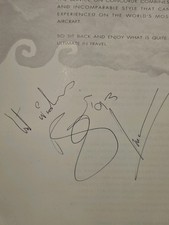 Concorde menu signed for sale  HEMEL HEMPSTEAD