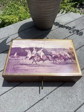Polo Ralph Lauren Vintage Grande Caixa Forrada de Feltro com Bloqueio de Madeira 16x10x4 comprar usado  Enviando para Brazil