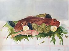 Grande aquarelle poisson d'occasion  Marseille X