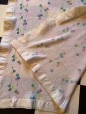 Cobertor de bebê aconchegante vintage balões Orlon berço waffle tecer cetim como acabamento comprar usado  Enviando para Brazil