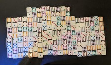 Lote de azulejos dominó (89) pontos coloridos brancos ósseos jogo colecionável profissional comprar usado  Enviando para Brazil