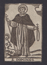 Cartão sagrado antigo grabado de Santo Domingo Guzmán santino imagem pieuse comprar usado  Enviando para Brazil