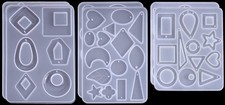 Lote de 9 moldes de pingente e brinco de resina de silicone faça você mesmo para fazer joias L@@K AT PIX, usado comprar usado  Enviando para Brazil