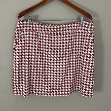 Saia curta feminina cauda etiqueta branca tamanho XL vermelha branca bolsos geométricos puxar comprar usado  Enviando para Brazil