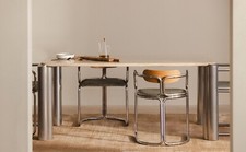 Travertine chrome dining for sale  LONDON