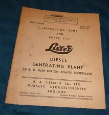 Lister instruction book for sale  ILMINSTER