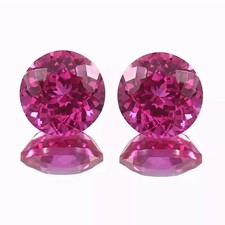 Par de piedras preciosas sueltas certificadas zafiro rosa corte redondo natural Ceilán 70 quilates segunda mano  Embacar hacia Mexico
