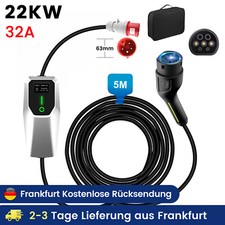 Ładowarka EV Kabel ładujący Mobile Wallbox 480V i mocny prąd CEE 22KW 32A Typ 2 EU 5m, używany na sprzedaż  Wysyłka do Poland