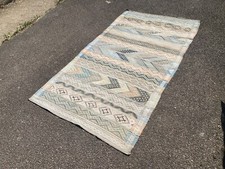 Tapete Kilim Vermelho de Lã Marroquina Vintage Tradicional Feito à Mão 243x136cm comprar usado  Enviando para Brazil