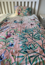 Capa Doona cama de solteiro pássaros flores e folhas com fronha combinando comprar usado  Enviando para Brazil