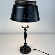 Abajur vintage preto com toleware dourado com abajur original 20"", usado comprar usado  Enviando para Brazil