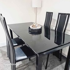 Black glass dining for sale  HARLOW