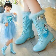 Reino Unido Inverno Crianças Menina Gelo Princesa Rainha Cosplay Festa Pelúcia Lã Botas Altas comprar usado  Enviando para Brazil