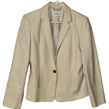 Blazer creme Calvin Klein cabide corrente jaqueta profissional sob medida - Tamanho 8 comprar usado  Enviando para Brazil