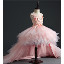 Vestidos de festa de casamento menina florista rosa tule vestido de princesa floral, usado comprar usado  Enviando para Brazil