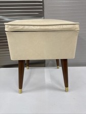 Banqueta de costura otomana vintage moderna meados do século com compartimento de armazenamento banco comprar usado  Enviando para Brazil