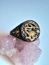 Anello sigillo drago usato  Roma