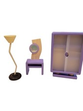 Usado, Plan Toys - Lote de móveis de madeira para casa de bonecas - Abajur de vaidade para guarda-roupa de quarto comprar usado  Enviando para Brazil
