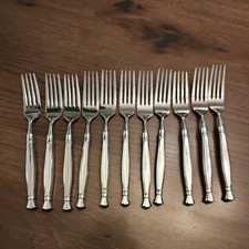 Usado, Conjunto de talheres de aço inoxidável brilhante Oneida Act I marca cubo, garfos de jantar 7" 7/8" comprar usado  Enviando para Brazil