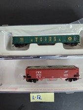 ESCALA N 2 vagões de carga 50' Maine Central Gondola #1032, CMO 3 bay hopper #49703 comprar usado  Enviando para Brazil