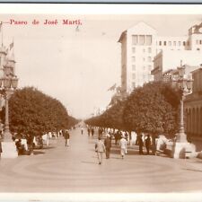 c1920s Havana, Cuba RPPC Jose Marti Promenade Street Boulevard City Lanterns A9 comprar usado  Enviando para Brazil