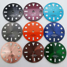 Mostrador de relógio luminoso 28,5 mm preto azul marrom cinza rosa laranja ajuste movimento NH35 comprar usado  Enviando para Brazil