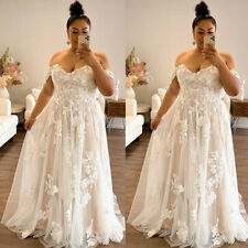 Vestidos de casamento de praia plus size fora do ombro tule renda aplique vestidos de casamento comprar usado  Enviando para Brazil