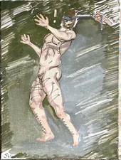 Metal Gear Solid Snake 12x16 Org pintura a óleo sobre tela gay int realismo nu, usado comprar usado  Enviando para Brazil