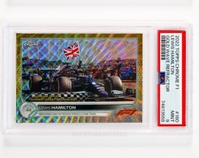 Lewis Hamilton Topps Chrome F1 2022 British Winner Gold Wave #160/50 PSA 9 comprar usado  Enviando para Brazil