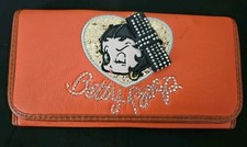 Carteira Betty Boop Vintage Dobrável Laranja Strass Mix Cartões Cravejados Trocar Notas, usado comprar usado  Enviando para Brazil