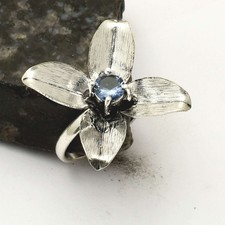 Joia anel étnica feita à mão de pedra preciosa topázio azul para presente tamanho EUA-9,75 AR 73175 comprar usado  Enviando para Brazil