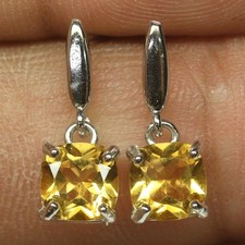 Presente para ela prata esterlina 925 6 x 6 mm. Brincos de ouro branco citrino amarelo  comprar usado  Enviando para Brazil